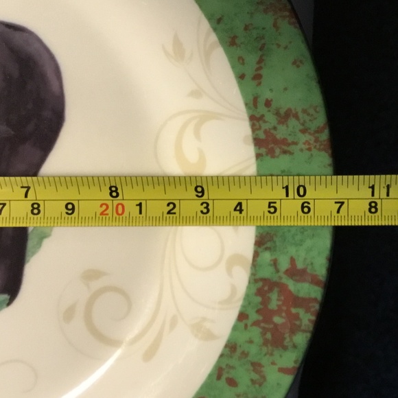 Dinner Plates Dishes Farmers Market Vegetable Motif 10.5” Ceramic Set Of 4 EUC - Picture 8 of 9